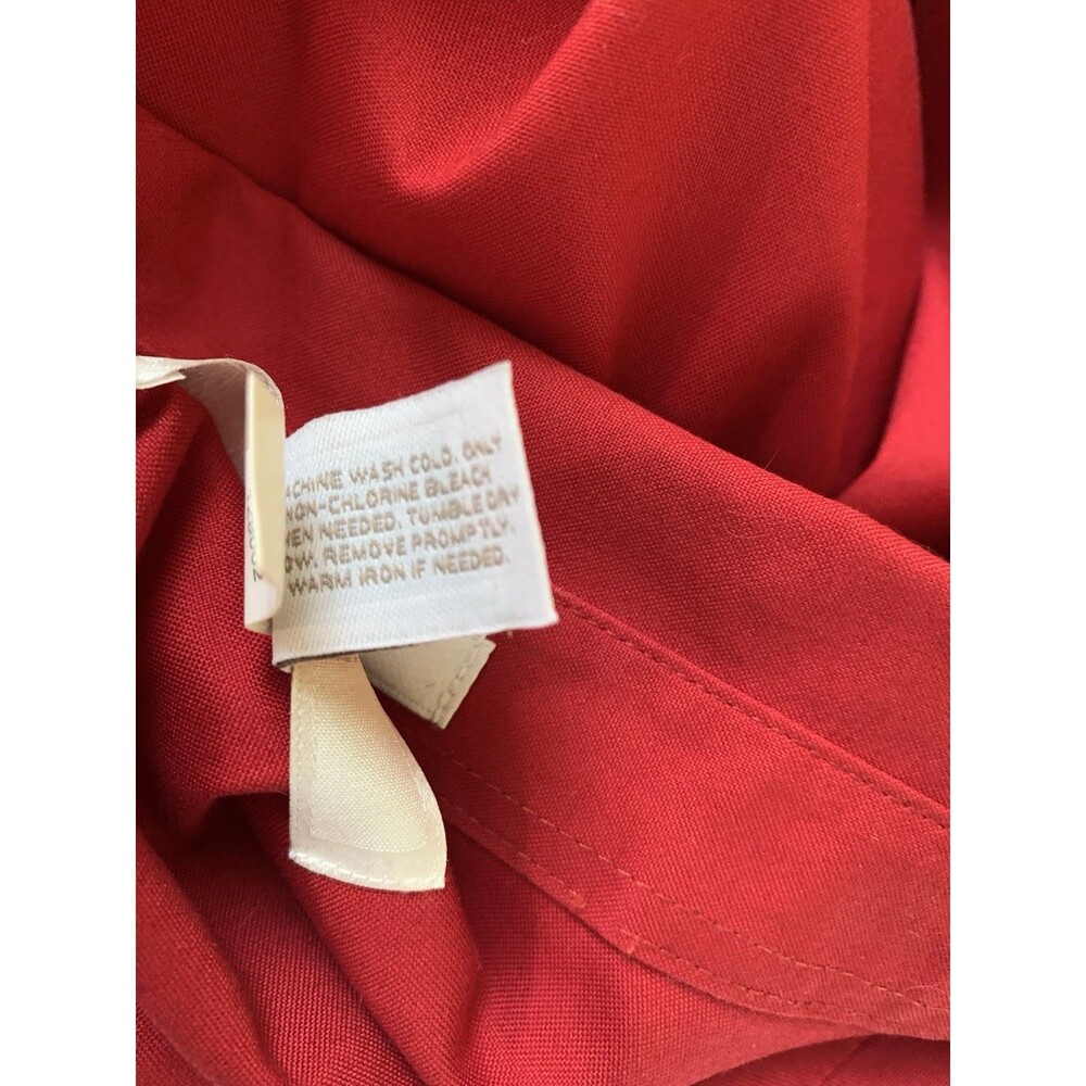 Chicos Size 3 Womens XL Top Red No-Iron 100% Cotton Button Front Shirt - Picture 4 of 6